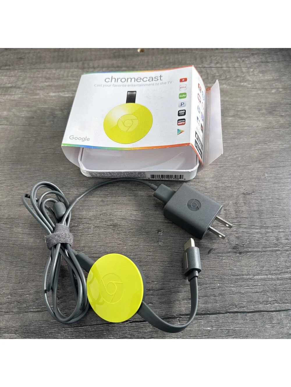 Google Chromecast 2nd Gen NC2-6A5 HD Media Streamer HDMI Wi-Fi Yellow/Grey